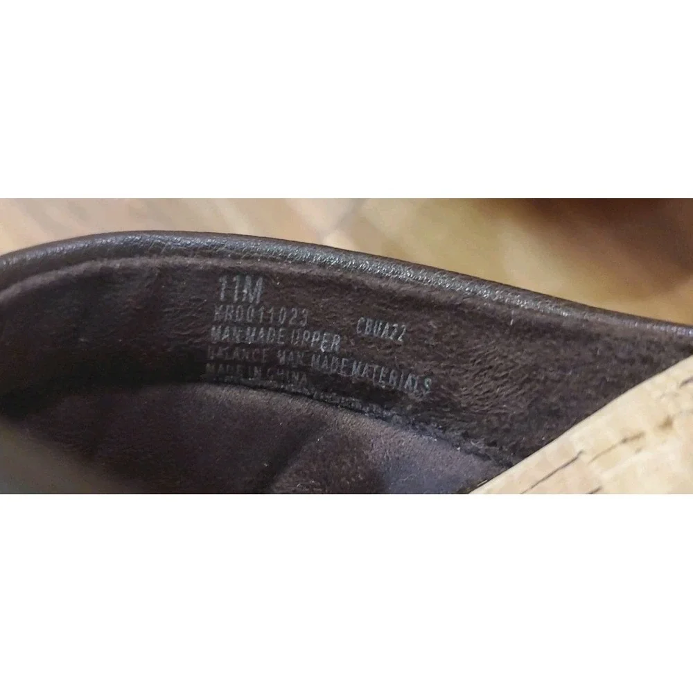 Korks Faithe Platform Wedge Womens Sandal Size 11 Dark Brown Strap Cork Heels